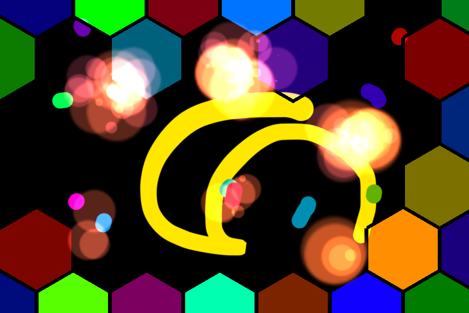 musical hexagons lighting up under a touch
