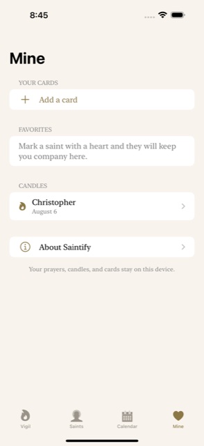 Saintify screenshot