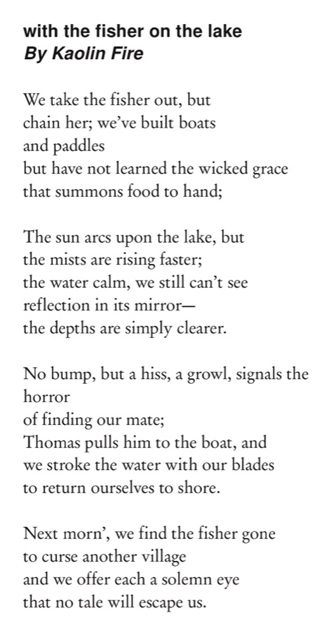 with the fisher on the lake as printed in Bull Spec, issue 4 (Winter 2010–11)